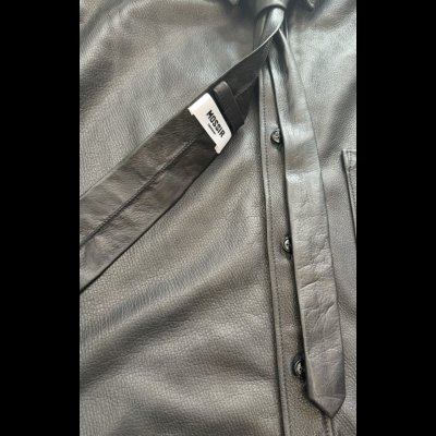画像4: FINE CREEK  MOSSIR  CORRECT　ウォッシャブルレザー　ネクタイ　　BLACK