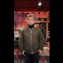 他の写真2: FINE CREEK  C-WORKS LEA  DEER  鹿革 MA-1　　OLIVE　　size４４