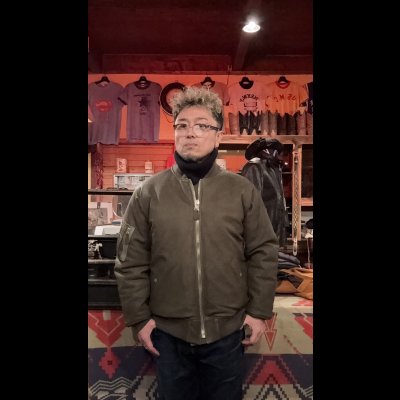 画像13: FINE CREEK  C-WORKS LEA  DEER  鹿革 MA-1　　OLIVE　　size４４