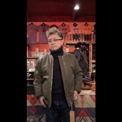 画像12: FINE CREEK  C-WORKS LEA  DEER  鹿革 MA-1　　OLIVE　　size４４