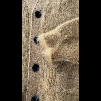 画像8: FULL COUNT フルカウント　Kid Mohair Cardigan  Black　Lit BROWN