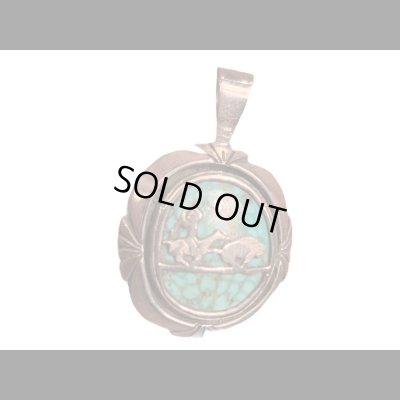 画像5: NAVAJO ナバホ族 Herman・Vandever ハーマン・バンデバーシャドウボックスターコイズ トップ