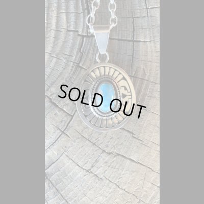 画像4: NAVAJO ナバホ族　LEONARD　NEZ　NevadaBiueTQ ペンダントトップ