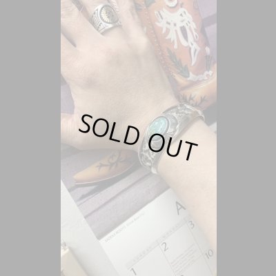 画像15: NAVAJO ナバホ族　Ｈｅｒｍａｎ・Vandever ハーマン・バンデバー　ターコイズバングル