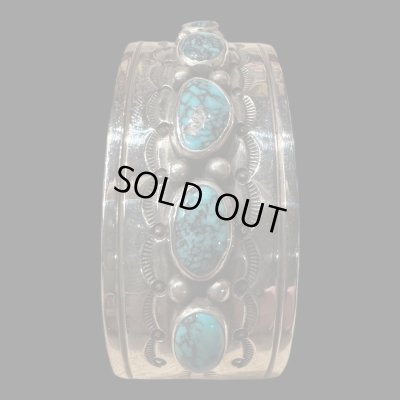 画像9: NAVAJO ナバホ族　HermanSmith　ハーマンスミス　Godber　ターコイズバングル