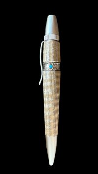 オリジナルボールペン　PHILLIPEN（フィリッペン） SILVER WOLF 神代タモ 杢　ターコイズ