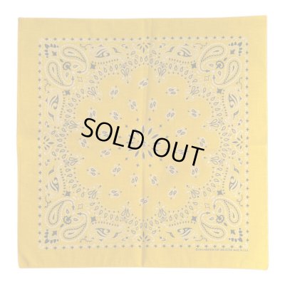 画像1: BANDANNAS  バンダナ　MADE IN U.S.A.　　イエロー　ホワイト