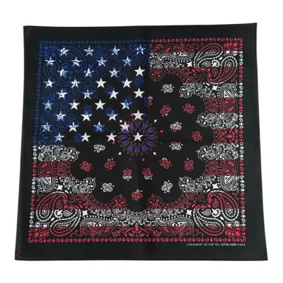 画像1: BANDANNAS  バンダナ　MADE IN U.S.A.　　ブラックペイズリーフラッグ