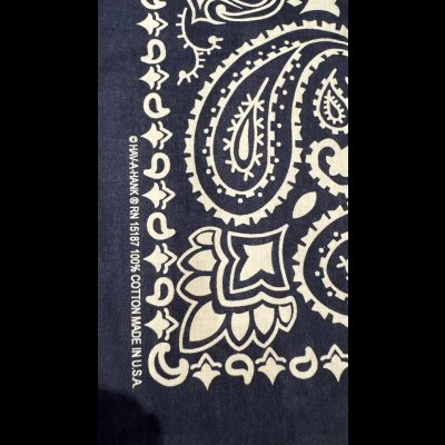 画像3: BANDANNAS GRANDE  BIGバンダナ　MADE IN U.S.A.　ペイズリーネイビー　