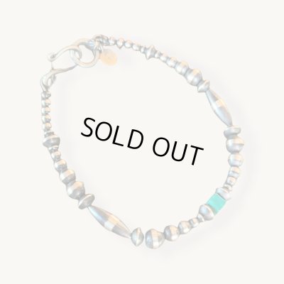 画像6: NAVAJO ナバホ族ナバホ　Horseshoe Bend シルバービーズブレス　ターコイズ