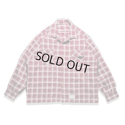 画像1: Sugar&Co  シュガーアンドコー　check board shirt チェックボードシャツ　バーガンディ