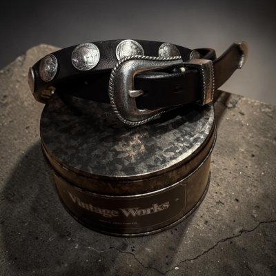 画像1: VintageWorks ヴィンテージワークス　ウエスタンベルト　コンチョ　ＢＬＡＣＫ