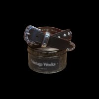 VintageWorks ヴィンテージワークス　ウエスタンベルト　茶芯　ＢＬＡＣＫ コンチョ