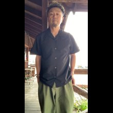 他の写真1: MOSSIR　モシール　　John ジョン　サプレックスナイロン　アロハシャツ　ＢＬＡＣＫ　ブラック