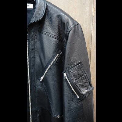 画像4: ２０２５AW　ご予約商品　FINE CREEK  MOSSIR  ALBERT　ウォッシャブルレザーレザーつなぎ　　BLACK