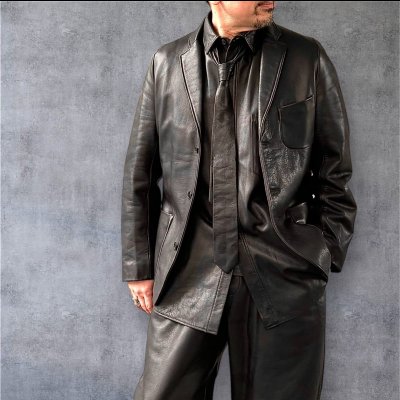 画像10: FINE CREEK  MOSSIR  GOOD MAN 　ウォッシャブルレザーシャツ　　BLACK