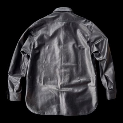 画像3: FINE CREEK  MOSSIR  GOOD MAN 　ウォッシャブルレザーシャツ　　BLACK