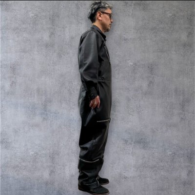 画像26: ２０２５AW　　FINE CREEK  MOSSIR  ALBERT　ウォッシャブルレザーレザーつなぎ　　BLACK