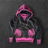 CUSHMAN(クッシュマン）BOXING　POCKET TWO TONE SWEAT PARKA  ＢＬＡＣＫ／ＷＩＮＥ