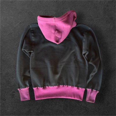 画像2: CUSHMAN(クッシュマン）BOXING　POCKET TWO TONE SWEAT PARKA  ＢＬＡＣＫ／ＷＩＮＥ