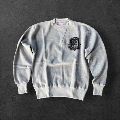 画像2: CUSHMAN(クッシュマン）PRINT SET IN SLEEVE　（HELLonWHEEL)スウェット MIX BEIGE