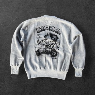 画像1: CUSHMAN(クッシュマン）PRINT SET IN SLEEVE　（HELLonWHEEL)スウェット MIX BEIGE