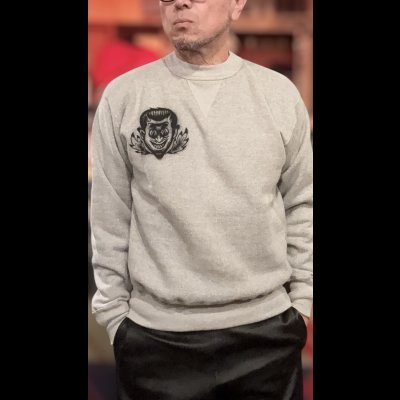 画像8: CUSHMAN(クッシュマン）PRINT SET IN SLEEVE　（HELLonWHEEL)スウェット MIX BEIGE