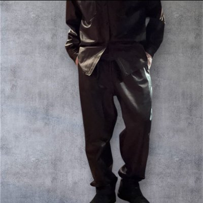 画像1: FINE CREEK  MOSSIR  OPEN DAY　ウォッシャブルレザーパンツ　　BLACK