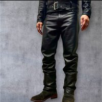 BOOTES    HOCK  　PIPED STEM TYPE　ウォッシャブルレザーパンツ　　BLACK