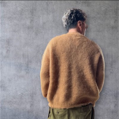 画像2: FULL COUNT フルカウント　Kid Mohair Cardigan  Black　Lit BROWN