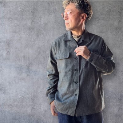 画像1: Sugar&Co   (シュガーアンドコー）BOX SHIRT pinstripe