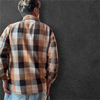 画像2: FULL COUNTフルカウントCHECK NEL WORK SHIRTS  Beige