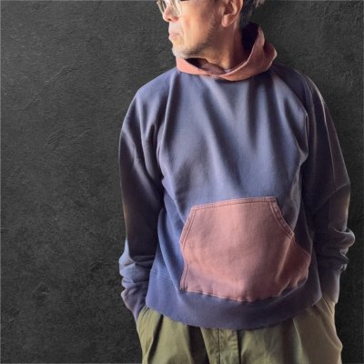 画像1: FULL COUNTフルカウントFading Sweat Hoodie  EGGPLANT/BODEAUK