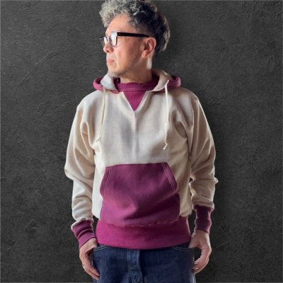 画像17: CUSHMAN(クッシュマン）TWO TONE SWEAT PARKA  後付けフードツートンカラー