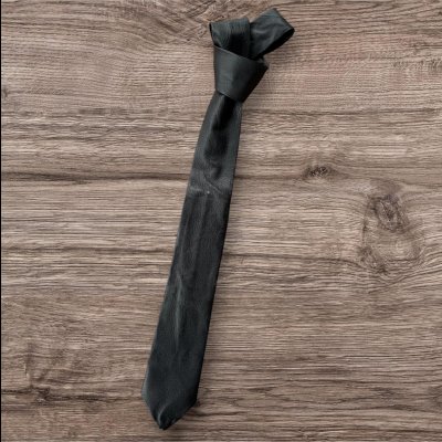 画像2: FINE CREEK  MOSSIR  CORRECT　ウォッシャブルレザー　ネクタイ　　BLACK
