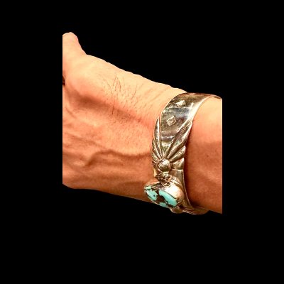 画像7: INDIANJEWELRY  Cippy Crazy Horse(シッピー クレイジーホース) インディアンジュエリー　ゴッドバーターコイズバングル　ブレス