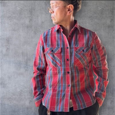 画像1: JELADOジェラード Unionworkers Shirts(ユニオンワーカーズシャツ) ショート丈  トマトレッドsize１８