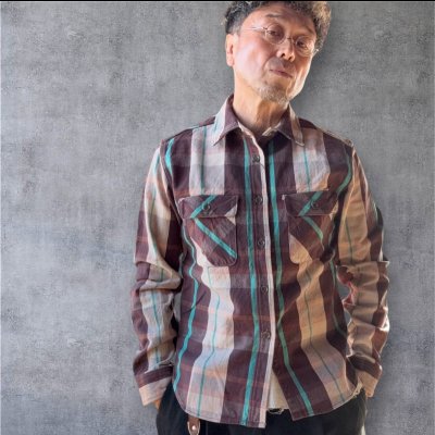 画像1: JELADOジェラード Unionworkers Shirts(ユニオンワーカーズシャツ) ショート丈  チェスナット