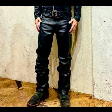 他の写真1: BOOTES  HOOV  TAPERED TYPE　ウォッシャブルレザーパンツ　　BLACK