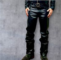 BOOTES  HOOV  TAPERED TYPE　ウォッシャブルレザーパンツ　　BLACK
