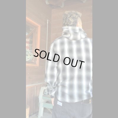 画像9: BranchWorks ブランチワークス　チェックフードシャツ　BLACK　ブラック