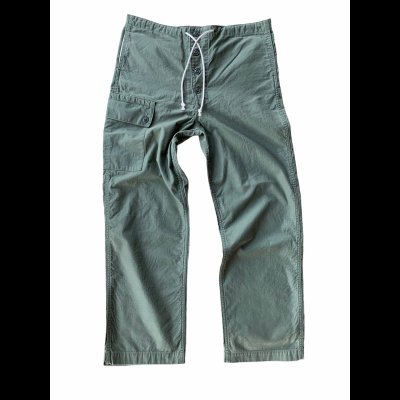 画像1: CUSHMAN クッシュマン　BACK SATIN WIDE PANTS バックサテンワイドパンツ　OLIVE オリーブ