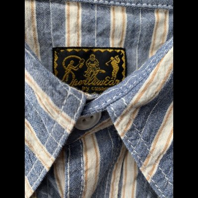 画像3: ＣＵＳＨＭＡＮ　クッシュマン　ＳＴＲＩＰＥ　ＷＯＲＫ　ＳＨＩＲＴＳ　ストライプワークシャツ　ＢＬＵＥ