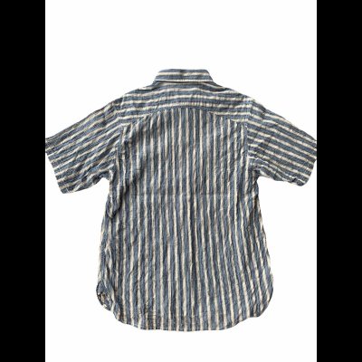 画像2: ＣＵＳＨＭＡＮ　クッシュマン　ＳＴＲＩＰＥ　ＷＯＲＫ　ＳＨＩＲＴＳ　ストライプワークシャツ　ＢＬＵＥ