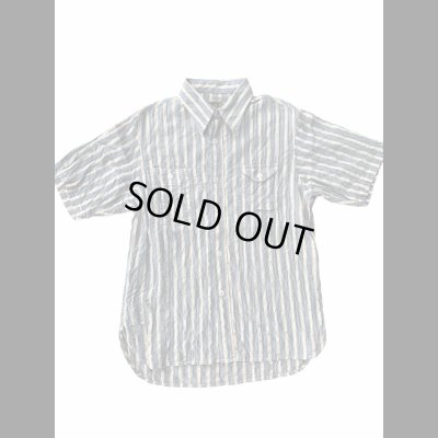 画像1: ＣＵＳＨＭＡＮ　クッシュマン　ＳＴＲＩＰＥ　ＷＯＲＫ　ＳＨＩＲＴＳ　ストライプワークシャツ　ＢＬＵＥ