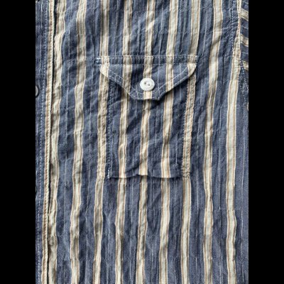 画像4: ＣＵＳＨＭＡＮ　クッシュマン　ＳＴＲＩＰＥ　ＷＯＲＫ　ＳＨＩＲＴＳ　ストライプワークシャツ　ＢＬＵＥ