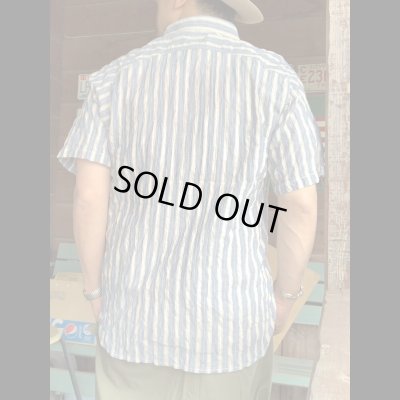 画像8: ＣＵＳＨＭＡＮ　クッシュマン　ＳＴＲＩＰＥ　ＷＯＲＫ　ＳＨＩＲＴＳ　ストライプワークシャツ　ＢＬＵＥ