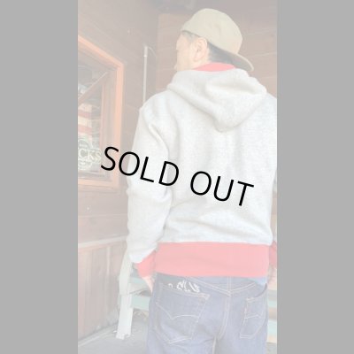 画像7: CUSHMAN(クッシュマン）TWO TONE ZIP SWEAT PARKA  ミックスグレー／レッド