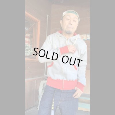 画像6: CUSHMAN(クッシュマン）TWO TONE ZIP SWEAT PARKA  ミックスグレー／レッド