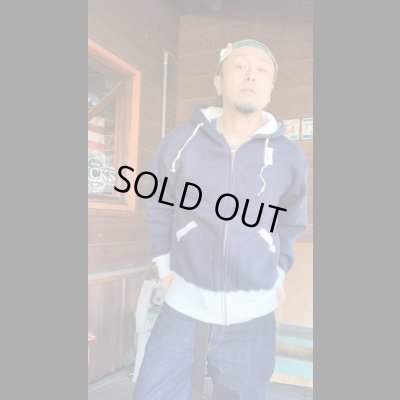 画像6: CUSHMAN(クッシュマン）TWO TONE ZIP SWEAT PARKA  ネイビー／ホワイト